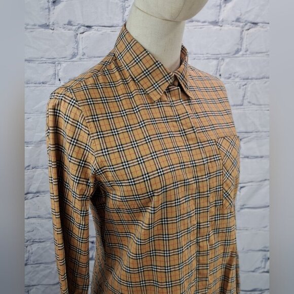 Burberry Women's LS Button Down Shirt Top Nova Check Size 4 US - Picture 1 of 16